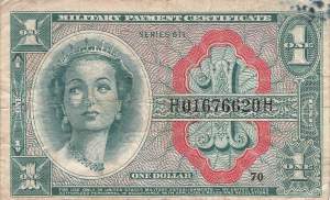 USA MPC Series 611 p.M54 1 Dollar 1964 F